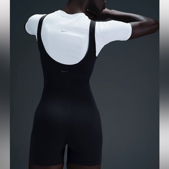 Nike WOMENS ZENVY DRI-FIT SHORTs BODY SUIT one piece romper purple - Picture 5 of 5